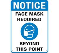 Notice Face Mask Required Beyond This Point Outdoor Signs Aluminum 12X8 Inch Uv Ink Printed For House And Business