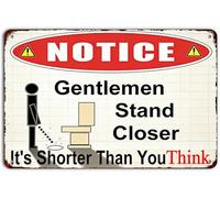 Notice Gentlemen Stand Closer It'S Shorter Than You Think for Room Garden Kitchen Farm Bars Decor 8x6 Inch
