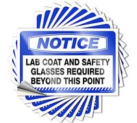 Notice Lab Coat and Safety Glasses Required Beyond This Point Autumn Decals | Girly Bathroom Decor Waterproof Vinyl Hat Alcohol Removable Decal Peel Stick(8X12CM)