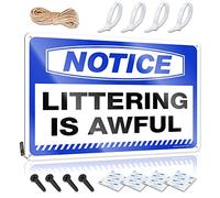 Notice Littering Is Awful Art Statue Decorative | Smiley Face Trespassing Hanging Art For Playroom Living Room(20X30CM)