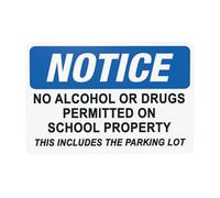 Notice No Alcohol Or Drugs Permitted Metal Warning Sign for Indoor Outdoor Security, Business Office Home Garden Street Decor 30 x 20 cm