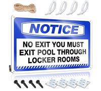 Notice No Exit You Must Exit Pool Through Locker Rooms Farmhouse Signs Books Decorative | Americana Soft Area Hanging Art For Classroom Living Room(30X40CM)