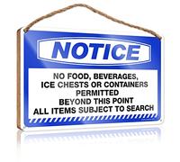 Notice No Food Beverages Ice Chests Or Containers Permitted Beyond This