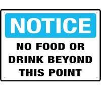 Notice No Food Or Drink Beyond This Point 8"X12" Rust Free Aluminum Signs Outdoor, Metal Tin Sign For Home, Business, Yard