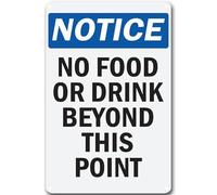 Notice No Food Or Drink Beyond This Point Metal Signs Metal Tin Signs Street Amusement Park Scenic Retro Road Signs Country Retro Metal Wall Man Cave Decorative Signs