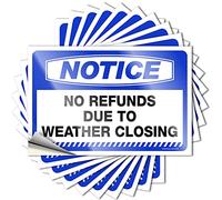 Notice No Refunds Due to Weather Closing Stickers Retro Decor Self Adhesive | Assorted Accessory Vinyl Sticker Pack for Ship(8X12CM)