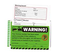 Notice Parking Violation Sticker Tow Warning You are Illegally Parked Multi Reasons Stickers 5 x 8 Inch - Book of 50 No Parking Stickers with Liners Hard to Remove Write-On Tickets for Car Window