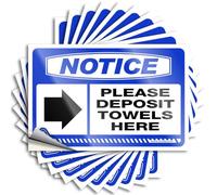 Notice Please Deposit Towels Here [Rights] Decals Boys Bedroom Decorations | Plastic Case Removable Decal Pack(6X9CM)