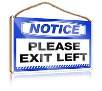 Notice Please Exit Left Wooden Plaque/Small Office Decor Forbidden