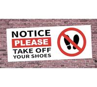 Notice Please Take Off Your Shoes Sign Notice Warning Sign Self Adhesive Gloss Sticker 320mm x 125mm