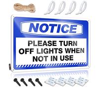 Notice Please Turn Off Lights When Not In Use Decaor Classroom Hanging | Fluffy Wall Art Custom Vintage Metal Wall Decor(20X30CM)