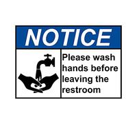Notice Please Wash Hands Before Leaving The Restroom Tin Sign Toilet Bathroom Wall Decor Hospital Wall Decor Poster School Hand Washing Tips Creative Poster 8x12 Inches