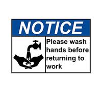 Notice Please Wash Hands Before Returning To Work Tin Sign Toilet Bathroom Wall Decor Hospital School People Cave Bar Hand Washing Reminder Poster Decoration 12x17 Inches