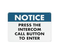 Notice Press The Intercom Call Button To Enter Sign Warning Sticker-Security Sign Outdoor Sign 12 X 8 Inches