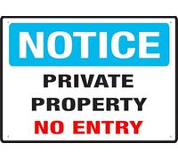 Notice Private Property No Entry For House 12" X 8" Yard Sign, Premium Aluminum, Sun-Proof, Rust-Free