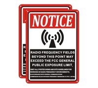 Notice Radio Frequency Fields Beyond This Point May Exceed The FCC General Public Exposure Limit Sign, 10x7 Inches, Rust Free .040 Aluminum, Fade Resistant,Weather Resistant,2 Pack.