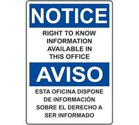 Notice Right To Know Information Available Warning Metal Sign Tin Signs Aluminum for Outdoors Use Yard Farm Fence Home Wall Decor 8x12 inch