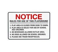 Notice Rules For Of This Playground Play Aea Is Closed From Dusk To Dawn Warning Sign, Playground Security Metal Signs for Home Busines Wall Caution Decor 12 x 8 Inch