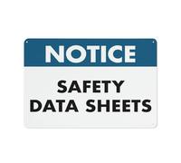 Notice Safety Data Sheets Sign Warning Sticker-Security Sign Outdoor Sign 12 X 8 Inches