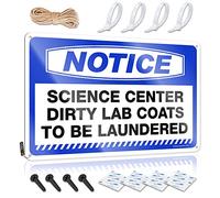 Notice Science Center Dirty Lab Coats To Be Laundered Nostalgic Metal Wall Decoration | Rv Bathroom Accessories Vintage Style Soft Bath Game Room Decoration Easy Hang(30X40CM)