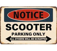 Notice Scooter Parking Only Funny Vintage Metal Tin Signs For Home Coffee Shop Bar Pub Hotel Wall Decor 8x12 Inch