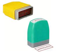 Notice Stamp Self Inking - Approved+Copy Pre-Inked Rubber Stamp with Red Ink, Refillable Office for Documents, Papers, Business Forms & Certificates, Professional Desk for Quick Approval