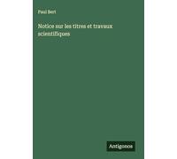 Notice sur les titres et travaux scientifiques
