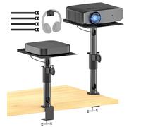 notiela 2-Pack Adjustable Clamp On Projector Stand Table, Heavy Duty 40 lbs Each, Dual Utility Tabletop Stands for Projector & Streaming Device, Gaming Console, Laptop - Home Theater & Office Setup