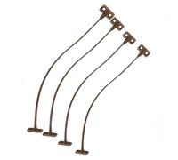 NOTIME Qty 4 Unhanded Flexible Plastic Flap Stay Stop Restraint. Home, Static, Caravan, Campervan, lodges, for Lightweight Flaps, Doors, Cupboards, 200mm 7'' 7/8 Inch Length Mounting (Brown)