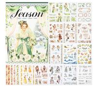 NOTIONSLAND 20 Sheets Scrapbook Stickers Book, 100+ Journaling Stickers for Scrapbooking Supplies, PET Aesthetic Sticker for Scrapbooking