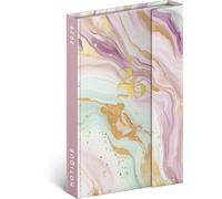 NOTIQUE 2026 Appointment Planner - Mini Pocket Planner approx. A6 with Magnetic Closure, Compact Weekly Planner 11x16cm, Hardcover Book Calendar with Monthly Overview (Pink Marble)