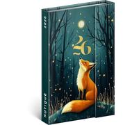 NOTIQUE 2026 Mini Pocket Planner Approx. A6 with Magnetic Closure, Compact Weekly Calendar 11 x 16 cm, Hardcover Book Calendar with Monthly Overview (Fox)