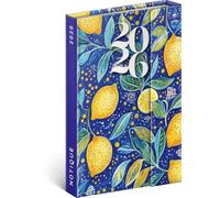 NOTIQUE 2026 Mini Pocket Planner Approx. A6 with Magnetic Closure, Compact Weekly Calendar 11 x 16 cm, Hardcover Book Calendar with Monthly Overview (Lemon)
