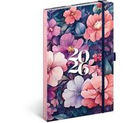 NOTIQUE Appointment Planner 2026 approx. A5 2-in-1 Calendar & Notebook, Hardcover Weekly Planner with Elastic Closure, 144 Pages Appointment Calendar, Book Calendar, Planbook (Bouquet)