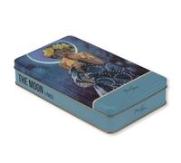 NOTIQUE Tin With Lid, Nostalgic Art Box, Biscuit Storage Jar for Small Items - Herbarium Collection (Alfons Mucha - Luna)