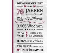 Notizbuch 76 Geburtstag: Geburtstagsgeschenk für 76 Jährige kleines Geschenk zum 76ten Geburtstag A5 Buch liniert für Notizen als Tagebuch mit schönem Spruch zum 76th Geb. HAPPY BIRTHDAY Notizheft