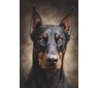 Notizbuch 80 Seiten liniert - Edles Dobermann-Motiv, Journal für Hundefreunde & Tierliebhaber.: Liniertes Heft mit realistischer Dobermann-Zeichnung - ... für Hundebesitzer und Dobermann-Fans.