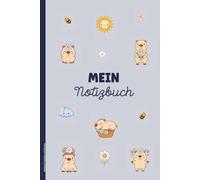 Notizbuch Capybara mit Blumen: Capybaras auf Buch für Notizen Notizheft A5 liniert mit Wasserschwein süsses Geschenk mit Südamerika Meerschweinchen als Tagebuch Schreibheft und Hausaufgabenheft