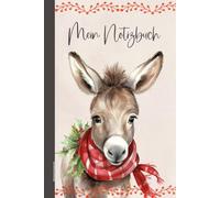 Notizbuch Eselmotiv: A5 Buch mit Esel Weihnachten Notizheft liniert Weihnachtsgeschenk im Esel-Motiv weihnachtliche Geschenke mit Eseln für Frauen und Mädchen das XMAS Eselchen Tagebuch