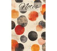 Notizbuch im Retrolook: Stilvoll für Gedanken, Ideen und kreative Momente | 120 linierte Seiten | 6 x 9 inches (15.24 x 22.86 cm) | Softcover | Stil: ... mit runden Motiven in Orange, Rot und Schwarz