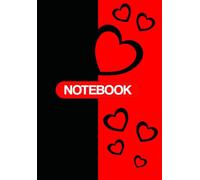 Notizbuch Liniert, Die Seiten sind in Weiß (A4) Abstrakte Kunst Herzformen auf Schwarz und Rot:: Format: 6,69 x 9,61 Zoll: Inhalt des Notizbuch (100 Blätter) ideal als Geschenkidee