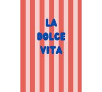 Notizbuch Streifen Stripes La Dolce Vita: Dotted Journal - gepunktet - 6x9 A5 120 Seiten - Sommer - rosa rot - Dopamin