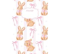 Notizheft: Liniert - 60 Seiten - 6x9 Format - für Schule, Büro & Alltag - Süßes Häschen-Girly Design - Notizbuch zum Schreiben und Planen