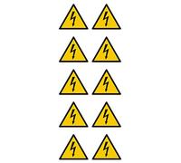 notlok Safety Work - 10x Danger High Voltage Sign [ ▲ 5cm ] | Self-adhesive Sticker | Hazard, Warning Sign, Safety Stickers, Hazard Stickers, Danger Sign, Electrical Stickers