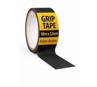 notlok Safety Work Anti Slip Grip Tape Indoor & Outdoor [18M x 2,5cm] | Hazard Tape Black | Non-Slip Tape for Steps, Floor, Stair Treads, Skateboard | Anti Slip Strips for Decking
