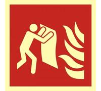 notlok Safety Work - Fire Blanket Sign [ 15 x 15 cm ] | Self Adhesive Photoluminescent PVC | Fire Signs, Fire Safety Stick, Fireblanket, Fire Stickers, Fire Safety Blanket