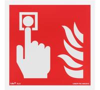 notlok Safety Work - Fire Call Point Sign [ 15 x 15 cm] | Self Adhesive Photoluminescent PVC | Fire Signs, Fire Signage, Fire Alarm Sign, Alarm Sticker, Fire Alarm Call Point Sign