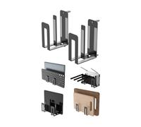 NOTMBESTM Universal Wall Mount for Laptop, Keyboard, Tablet, Kindle, Router, Modem, Metal Steel Cable Box Wall Shelf Holder Fit for Electronics Desk Side& Bedside Storage (Black)