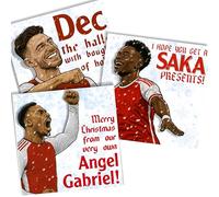 NotNiceThings Arsenal Christmas Card Pack for Son, Arsenal themed Gift, AFC Christmas Cards, Arsenal Cards for Dad, Gabriel, Bukayo Saka, Declan Rice, Mikel Arteta, Odegaard, Eze