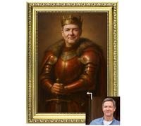 NotNiceThings Custom Portrait for Dad - Personalised Royal Painting Print, Cool Father’s Day Gift for Him, Unique Gift Idea for Dad, Husband or Grandad - Multiple Styles, Unframed, King for a Day